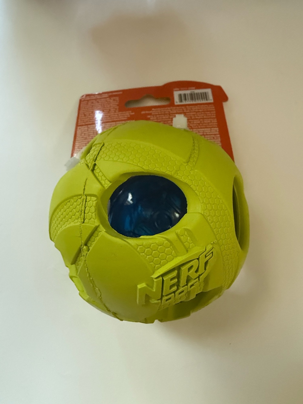 Nerf Dog Light Up LED Squeak Ball Interactive Fetch Dog Toy Neon Green Rubber
